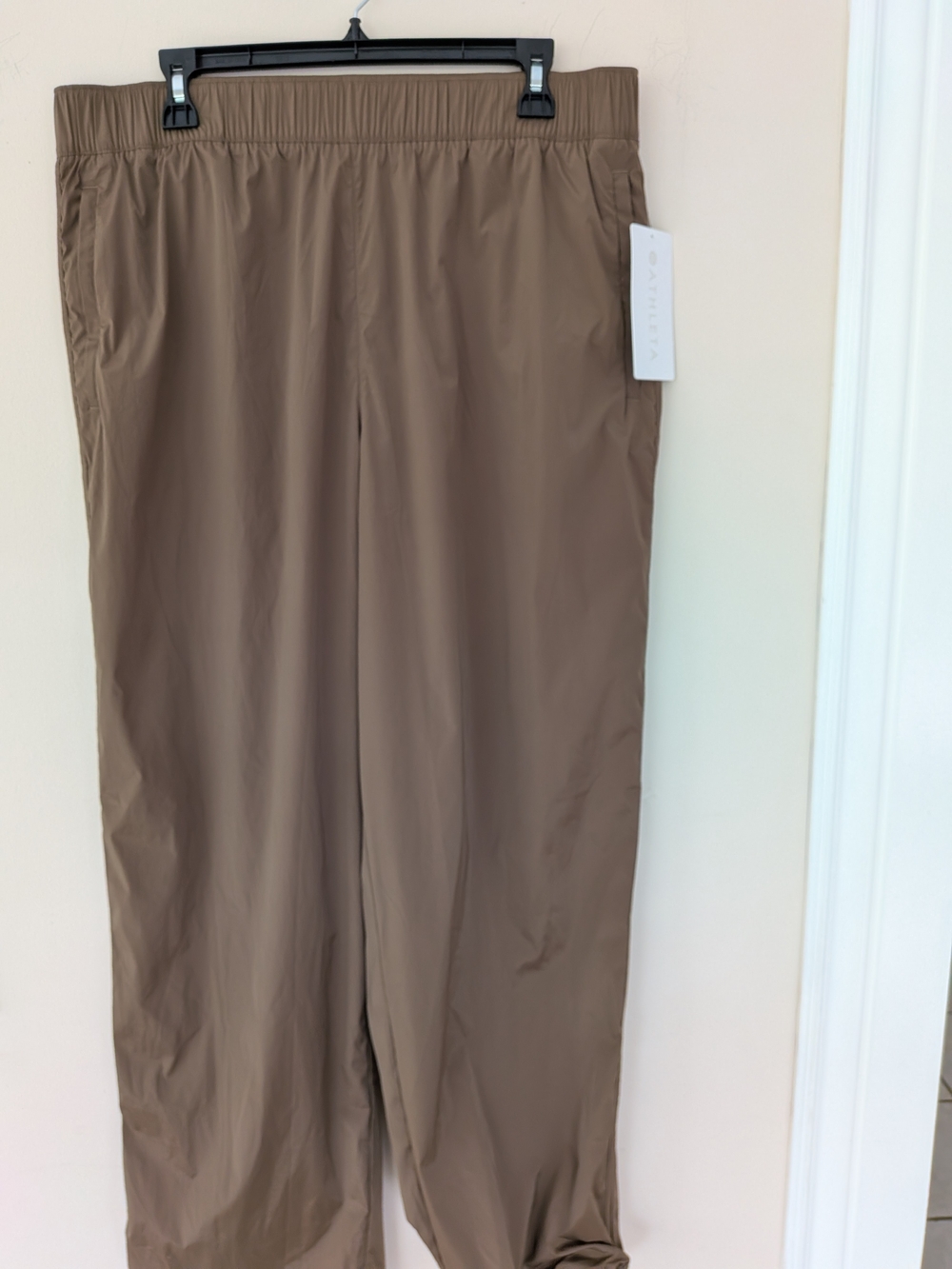 Athleta Rise Pant Women's X Large Taupe Wide Leg Travel Pants NWT - Picture 2 of 15